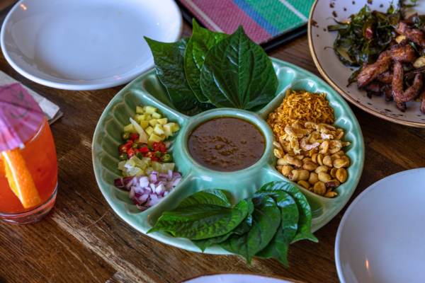 Northern Thai Leaf Cup Nibbles<img src="https://isarnkitchen.com/wp-content/uploads/2022/03/gluten-free-01.png" style="width:20px;height:20px;">